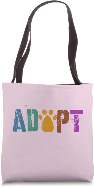 Vintage ADOPT Animal Mom Shelter Search Adoption Volunteer Tote Bag