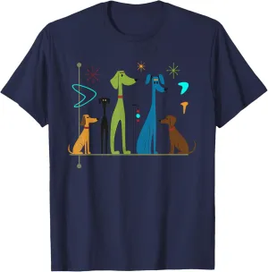 Vintage Retro Mid-Century Modern Look Dogs 50s 60s Style T-Shirt