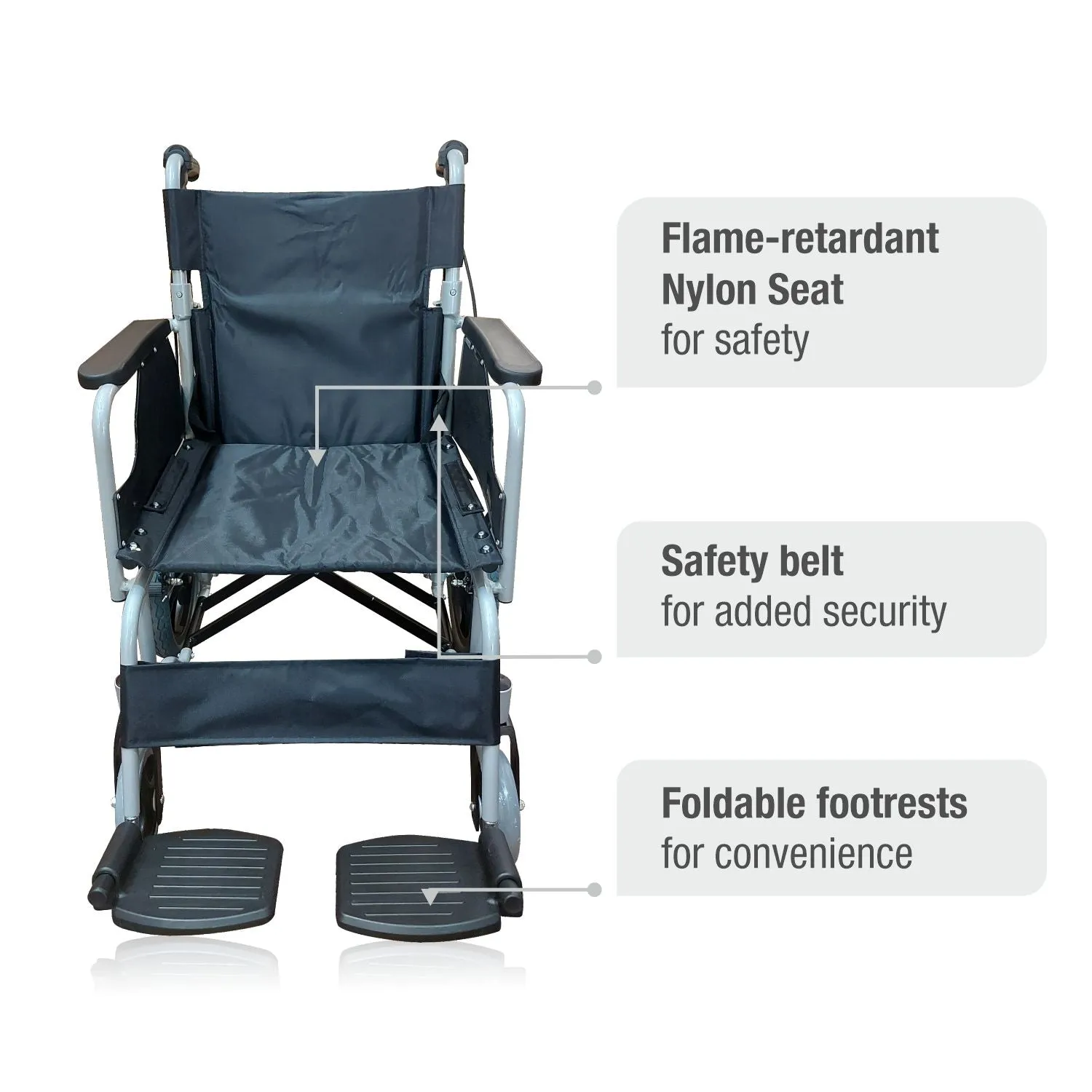 VMS Careline Foldable Transit Wheelchair TRAVERSE
