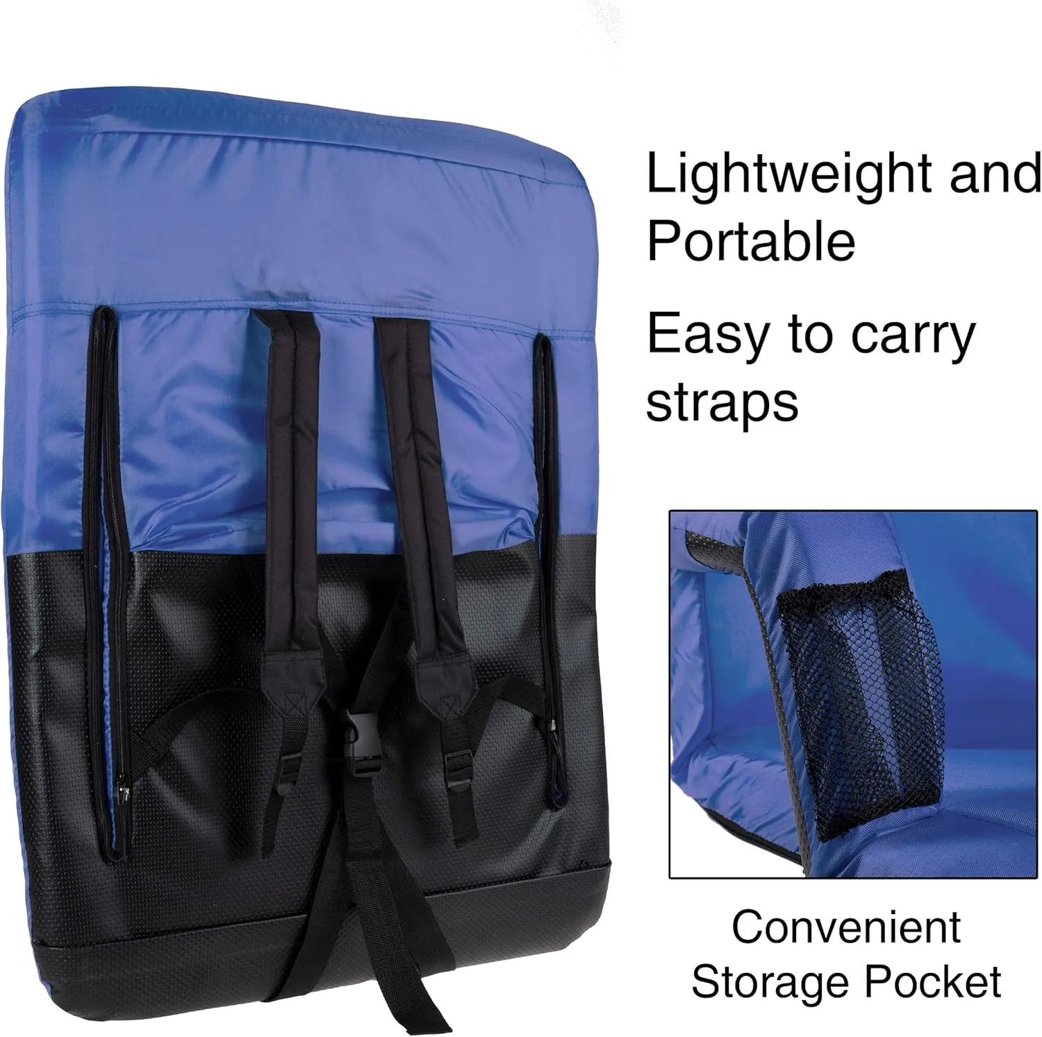 Wakeman Outdoors Wide Stadium Seat Chair Bleacher Cushion- Padded Back Support, Armrests