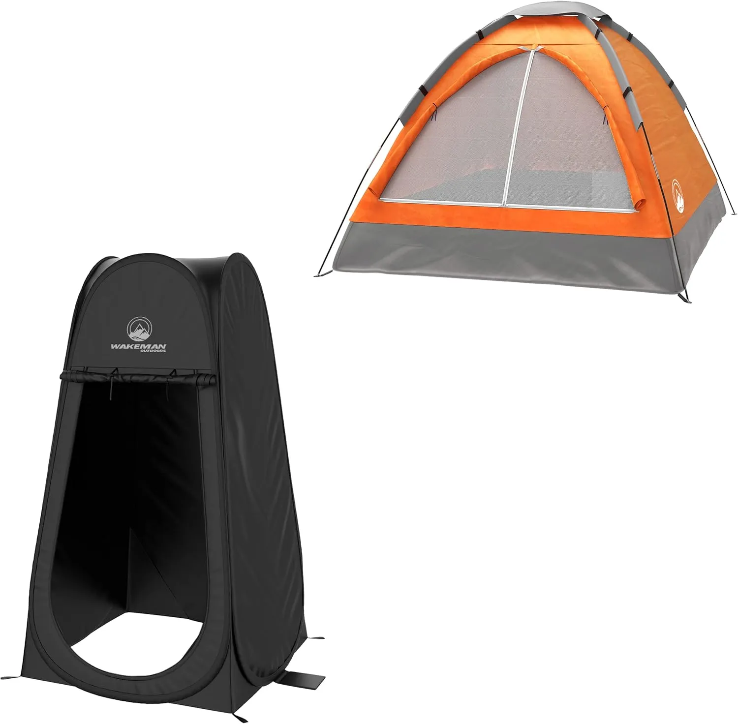 Wakeman Tents 2-Person Tent with Removable Rain Fly and Carry Bag - Includes Pop-Up Privacy Tent, Dressing Room, or Portable Shower - Camping Gear by Wakeman