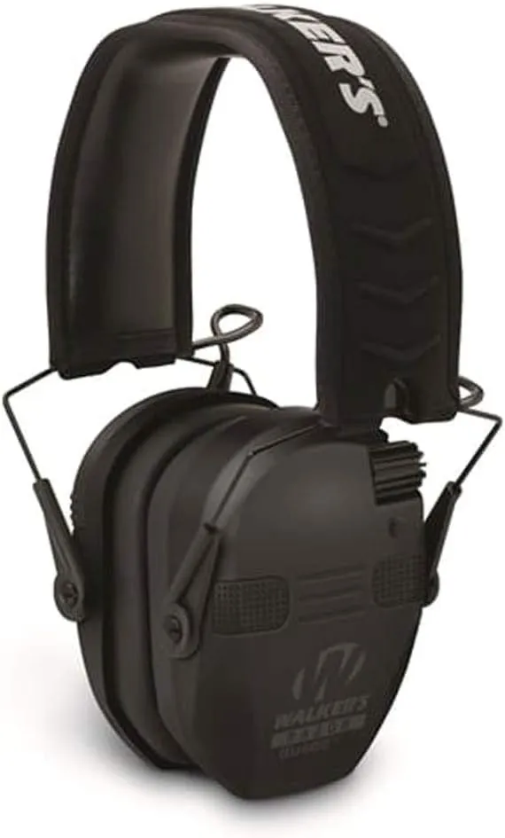 WALKER'S Razor Electronic Quad 4 Mics 23dB NRR Hearing Protection Sound Enhancing Hunting Shooting Earmuffs ,2 AAA Batteries