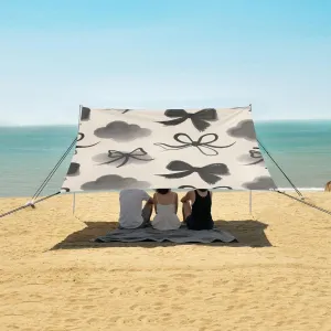 Wash Painting Bows Beach Canopy Tent Anti-UV & Wind Resistant, Camping Sun Shelter Easy Setup Portable,Outdoor Shade Tents with Sandbags,Sand Shovels,Ground Pegs & Stability Poles