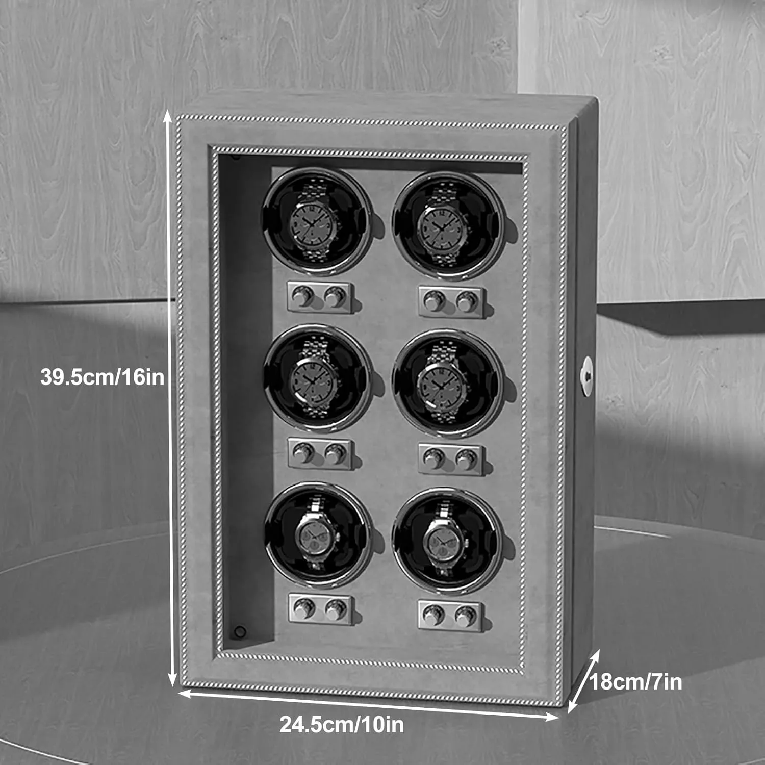Watch Winders for Automatic Watches, LED Ambient Light, Key Locks, 5 Rotation Direction Modes, 5 Rotation Frequency Modes, Automatic Watch Winder(Orange,24.5x18x39.5cm)