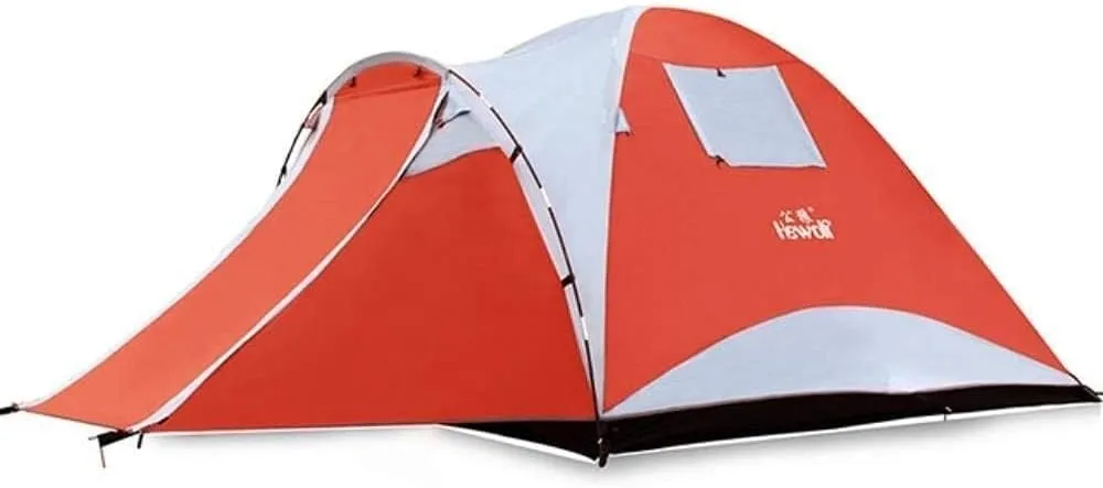 Waterproof 4-Person Outdoor Camping Tent, Double Layer 3-Season Hiking Family Tent with One Bedroom, One Living Room, Instant Setup & UV Protection