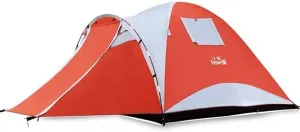 Waterproof 4-Person Outdoor Camping Tent, Double Layer 3-Season Hiking Family Tent with One Bedroom, One Living Room, Instant Setup & UV Protection
