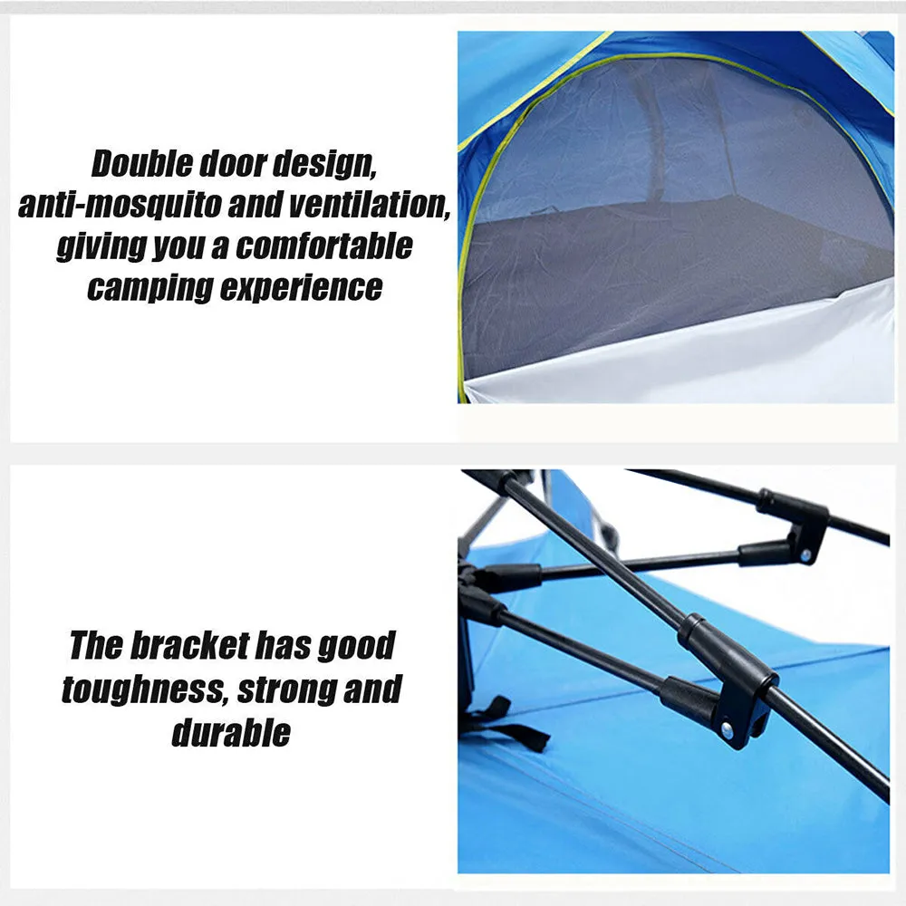 Waterproof Automatic Camping Tent 3-5 Person Come with Moisture Proof Pad(Green)-QLD_Rural