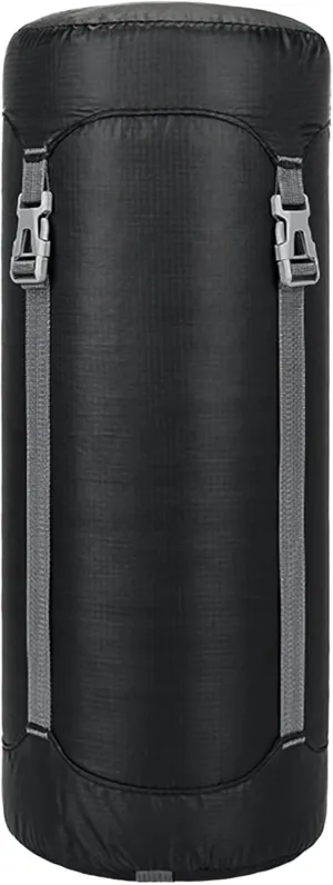 Waterproof Compression Sack with Buckles, 11 L Nylon Sleeping Bag Storage, Stuff Sack for Hiking, Camping & Travel
