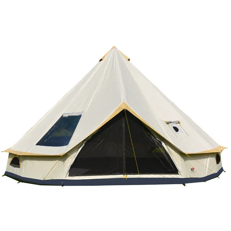 Waterproof Sunscreen Yurt Tent | Pyramid Design | Chimney Ventilation | Outdoor Camping