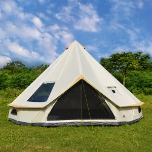 Waterproof Sunscreen Yurt Tent | Pyramid Design | Chimney Ventilation | Outdoor Camping