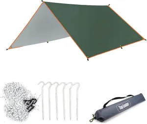 Waterproof Tent Tarp for Under Tent, Portable Large Camping Tarp, Lightweight Camping Tarp Tent Hammock Tarp Shelter for Camping, Hiking and Outdoor Activities