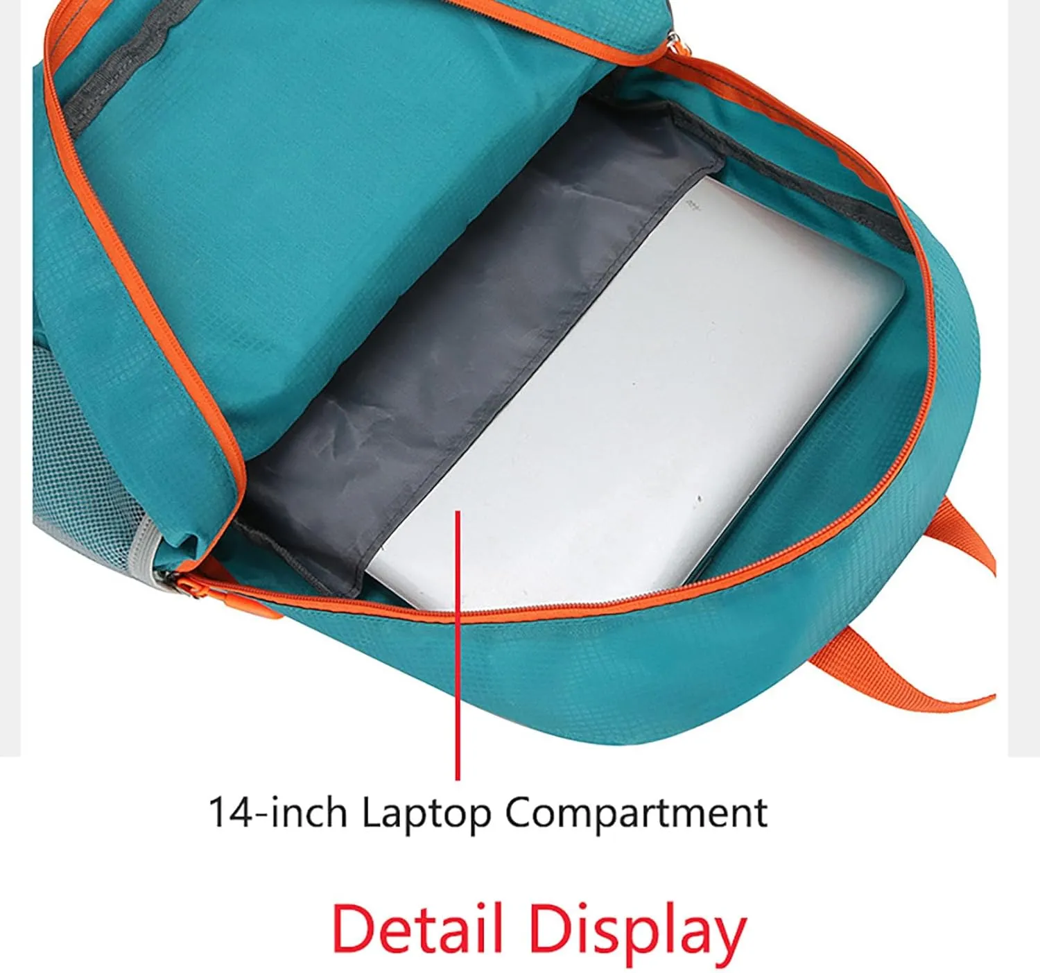 Waterproof Ultralight Foldable Backpack for Outdoor Travel & Camping, 16-Inch Packable Daypack (Orange)