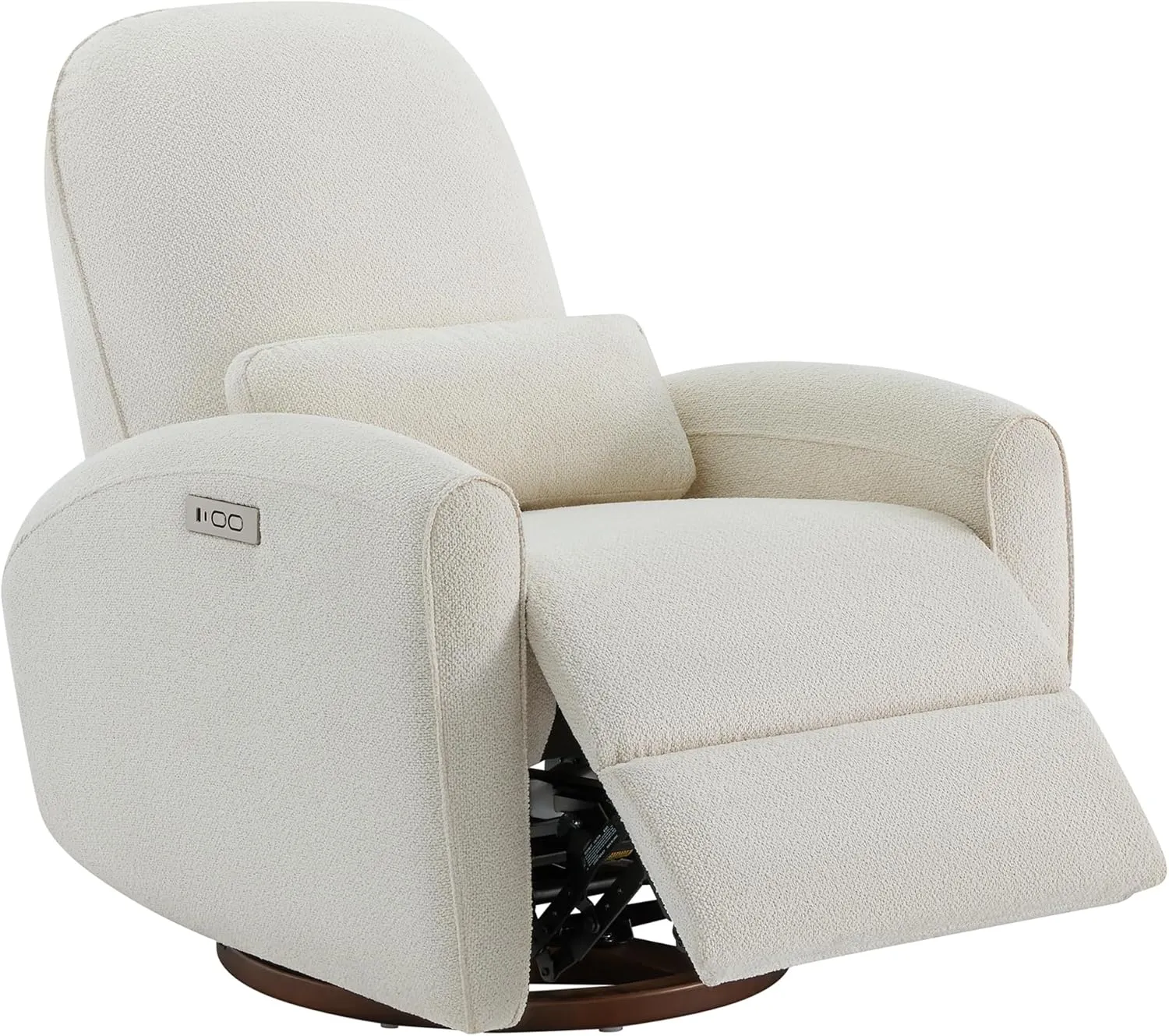 Watson & Whitely Electric Recliner Chairs for Adults, Swivel Nursery Recliner Glider with Pillow Lumbar Support & Solid Wood Base for Living Room, Cream