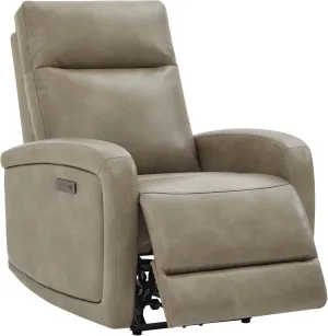 Watson & Whitely Power Recliner Chair, Zero Wall Hugger Recliners with Adjustable Headrest Type-C Charger, Faux Leather Single Sofa Chair RV Recliners for Small Space Living Room, Grey