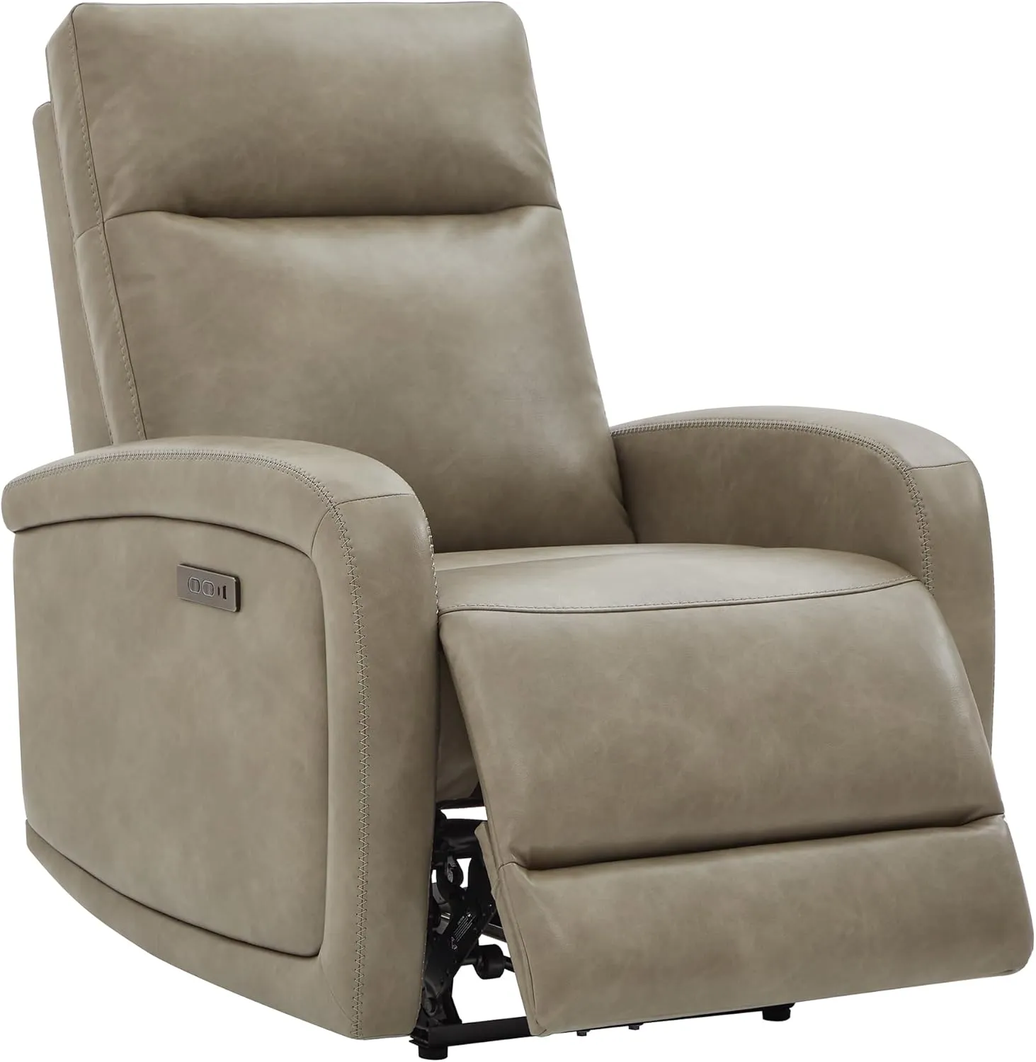 Watson & Whitely Power Recliner Chair, Zero Wall Hugger Recliners with Adjustable Headrest Type-C Charger, Faux Leather Single Sofa Chair RV Recliners for Small Space Living Room, Grey