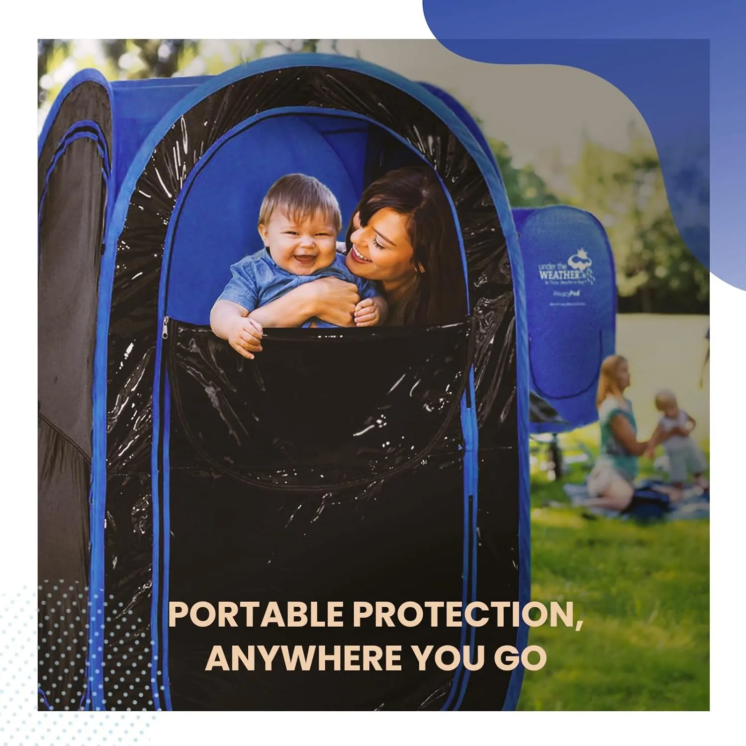WeatherPod 1-Person Pop-Up Pod with Tinted Panels – Pop-Up Weather Pod, Protection from Cold, Wind and Rain with Added Privacy