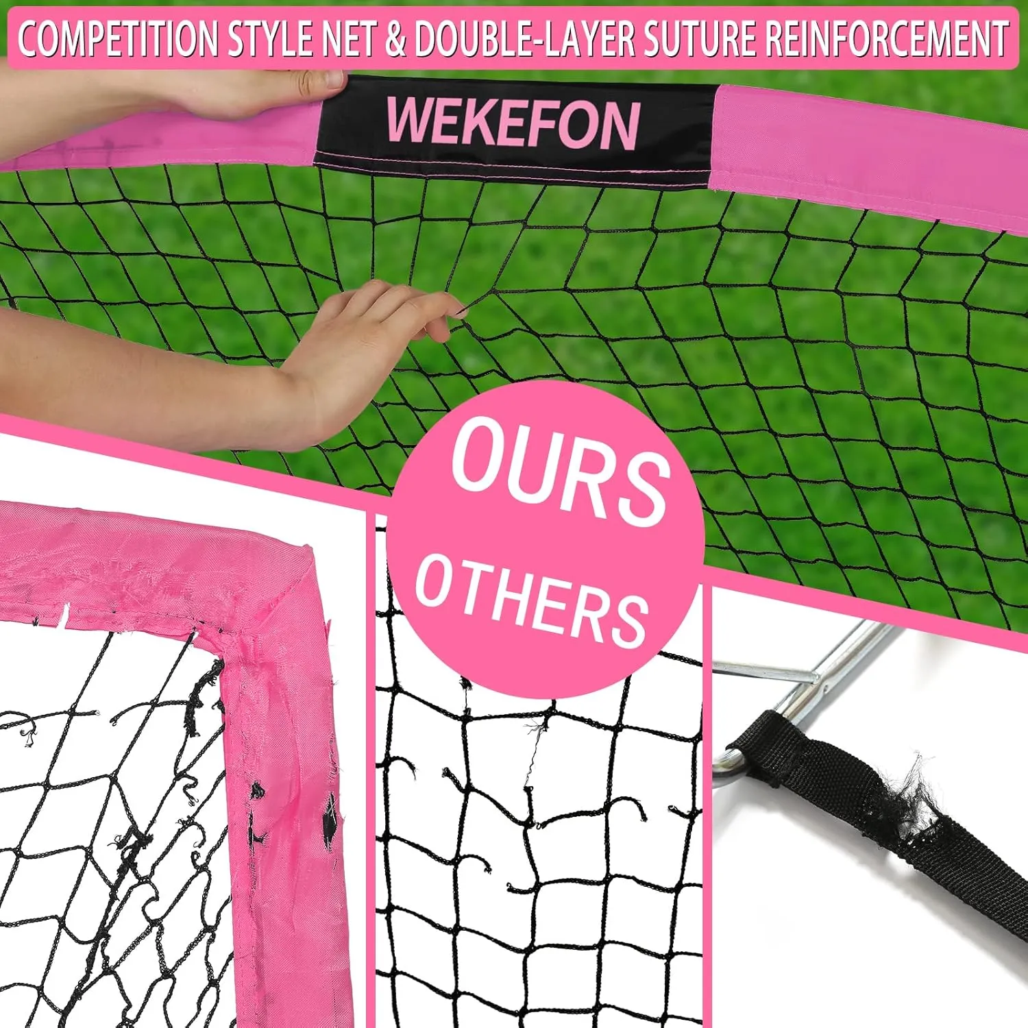 WEKEFON Backyard Soccer Goals - Portable Kids Soccer Net Set of 2-3.6'x2.7' - Pop Up Folding Indoor   Outdoor Goals with Carry Bag - Easy Assembly and Compact Storage
