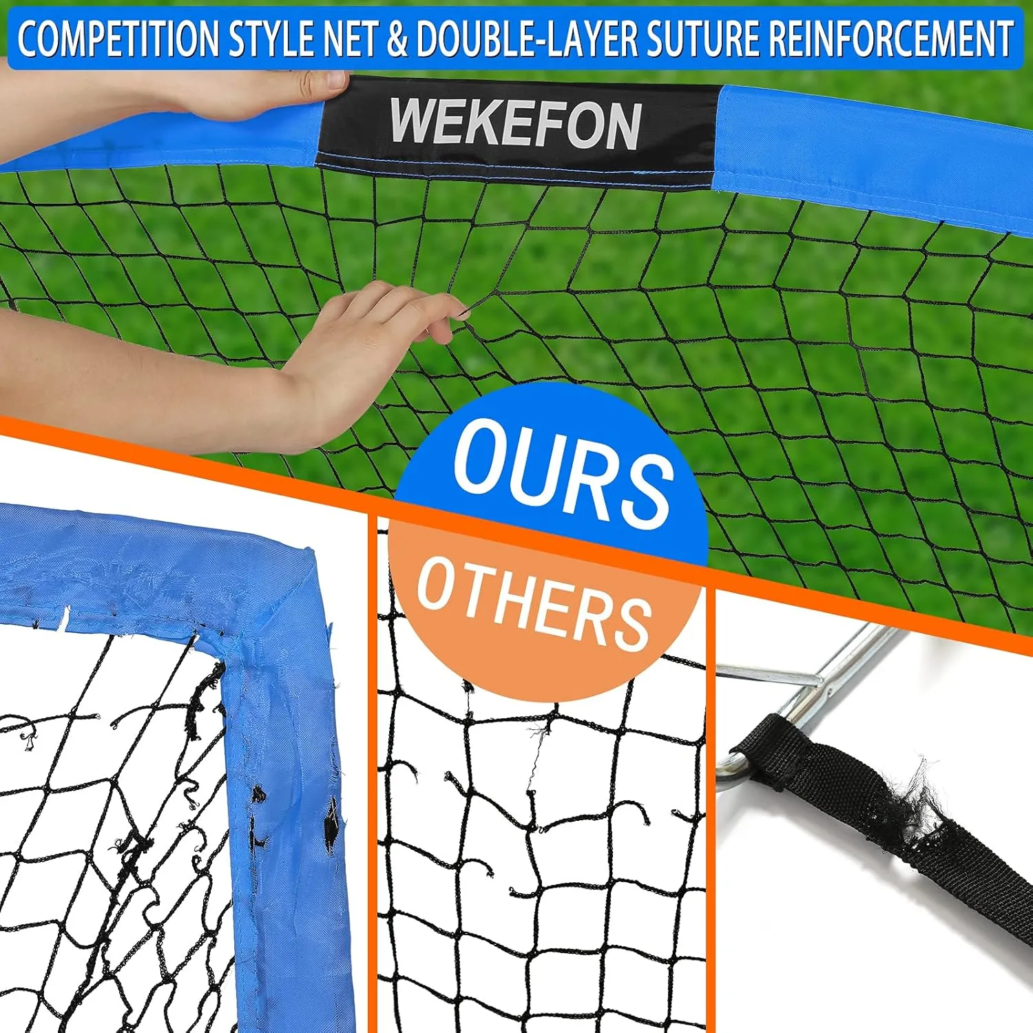 WEKEFON Backyard Soccer Goals - Portable Kids Soccer Net Set of 2-3.6'x2.7' - Pop Up Folding Indoor   Outdoor Goals with Carry Bag - Easy Assembly and Compact Storage