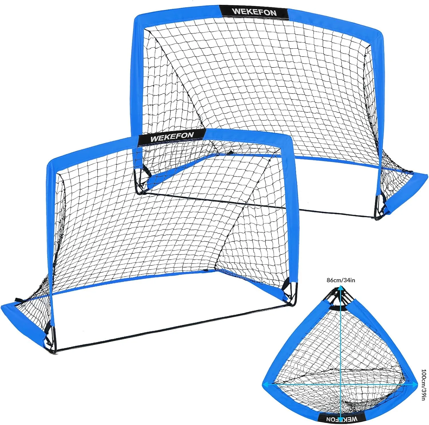 WEKEFON Backyard Soccer Goals - Portable Kids Soccer Net Set of 2-3.6'x2.7' - Pop Up Folding Indoor   Outdoor Goals with Carry Bag - Easy Assembly and Compact Storage