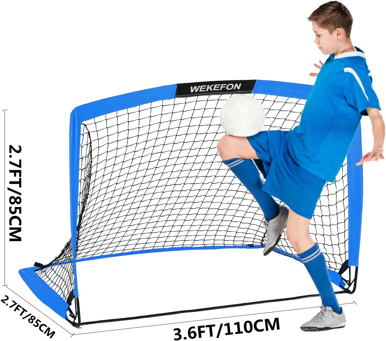 WEKEFON Backyard Soccer Goals - Portable Kids Soccer Net Set of 2-3.6'x2.7' - Pop Up Folding Indoor   Outdoor Goals with Carry Bag - Easy Assembly and Compact Storage