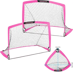 WEKEFON Backyard Soccer Goals - Portable Kids Soccer Net Set of 2-3.6'x2.7' - Pop Up Folding Indoor   Outdoor Goals with Carry Bag - Easy Assembly and Compact Storage