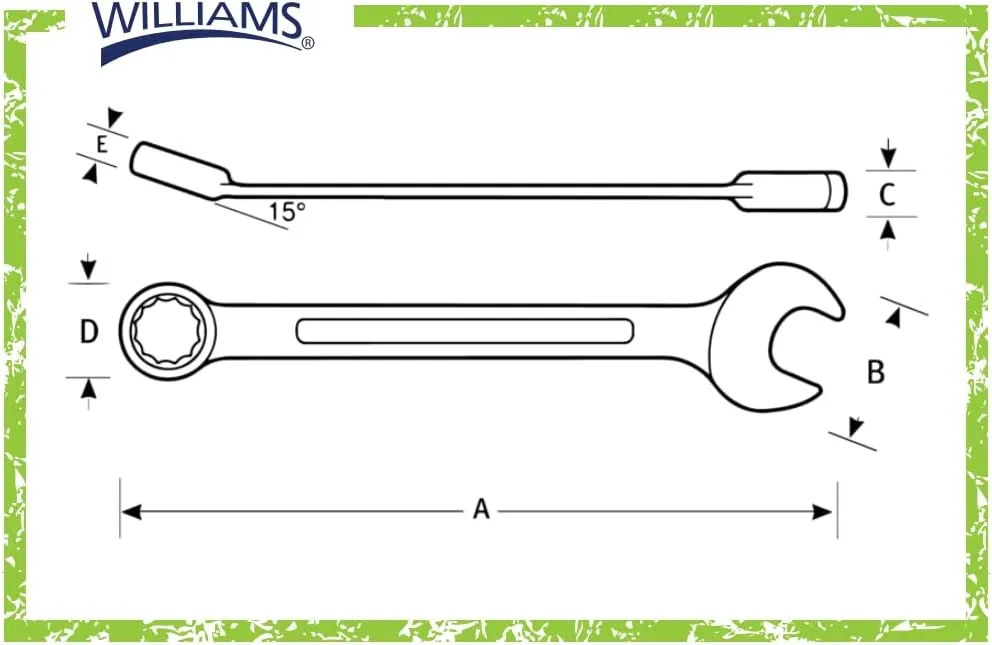 Williams WS-1122NRC Combo Ratcheting Wrench Set, 1/4-Inch - 1-1/4-Inch, 16-Piece