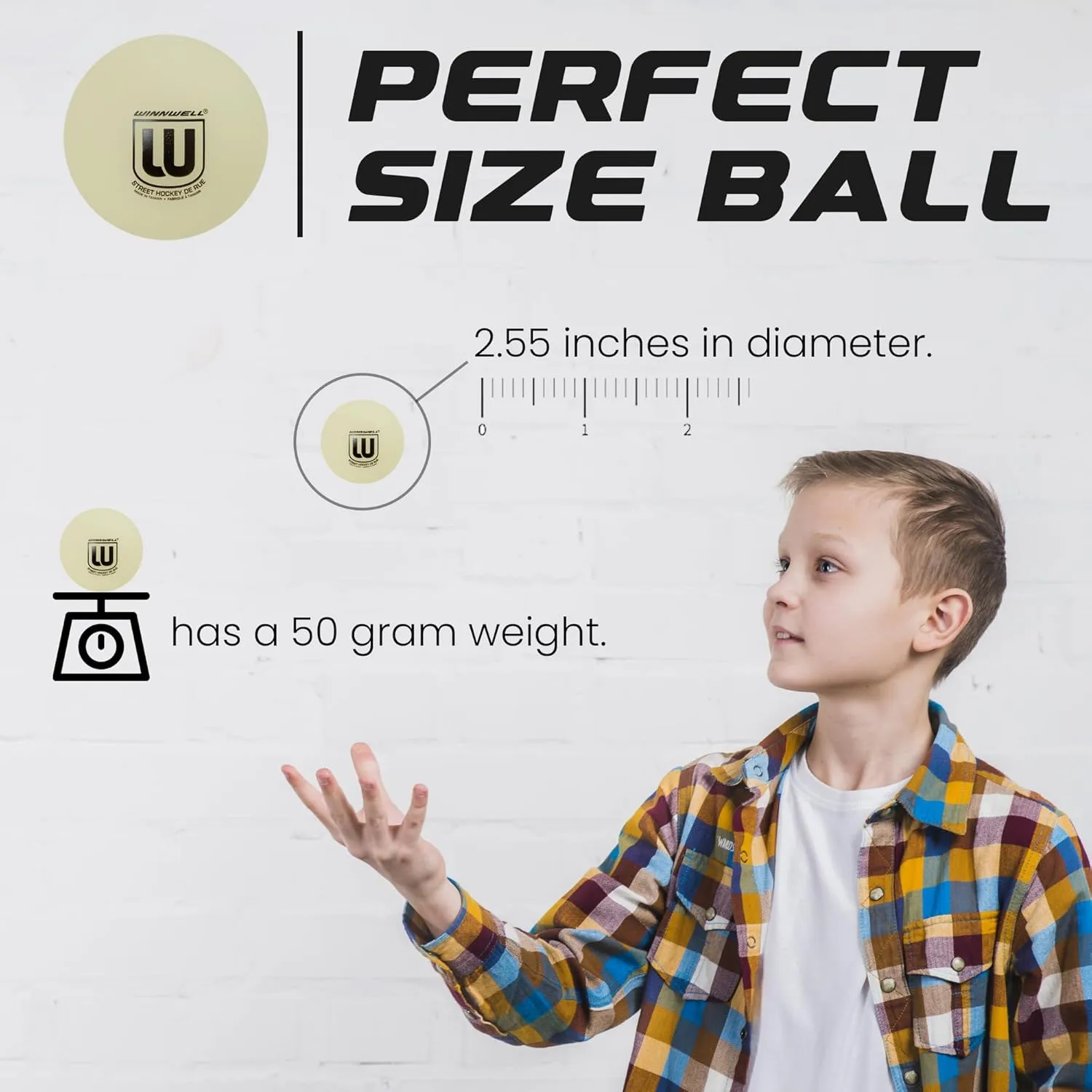 Winnwell Sports Street Hockey Balls - Indoor & Outdoor Balls with Storage Bag - Ideal for Road & Street Hockey Games 65mm & 50 Gram Weight