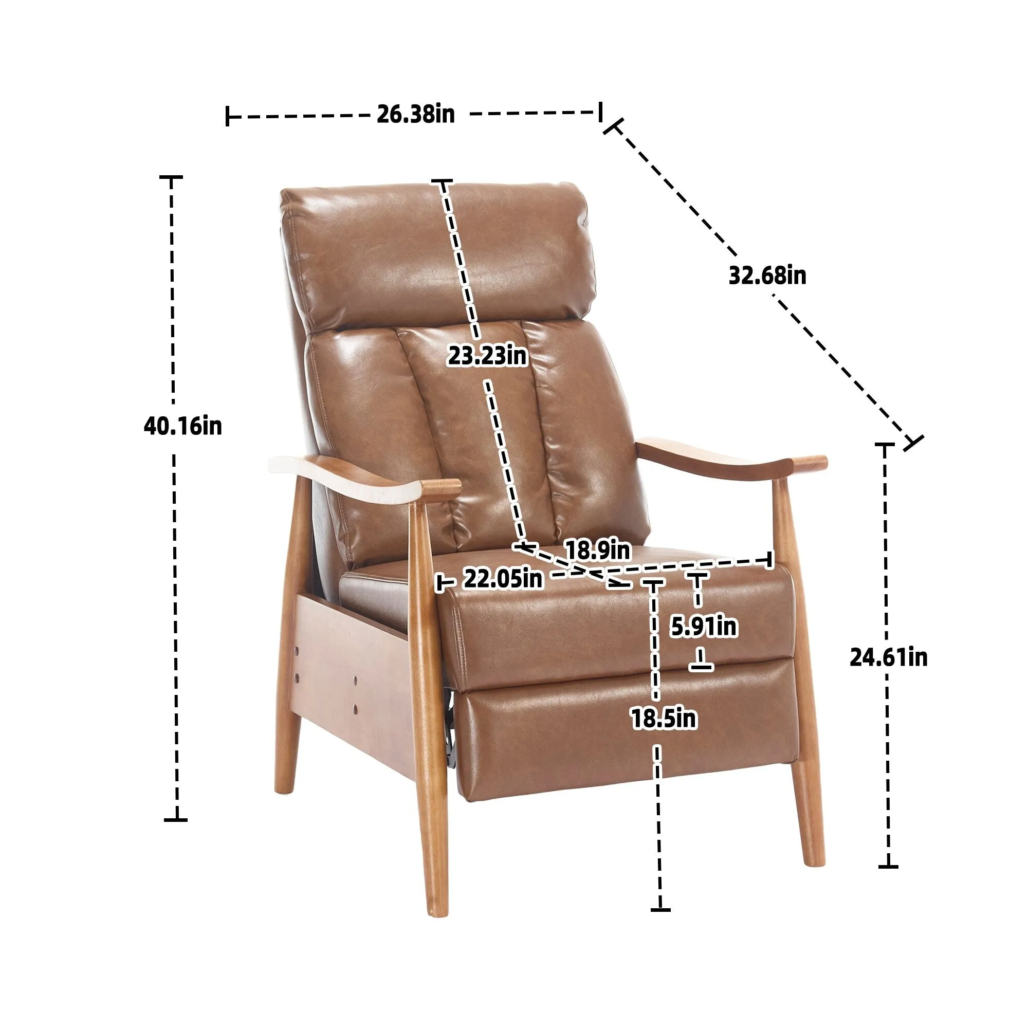 Wood Frame Armchair, Modern Accent Chair Lounge Chair for Living Room