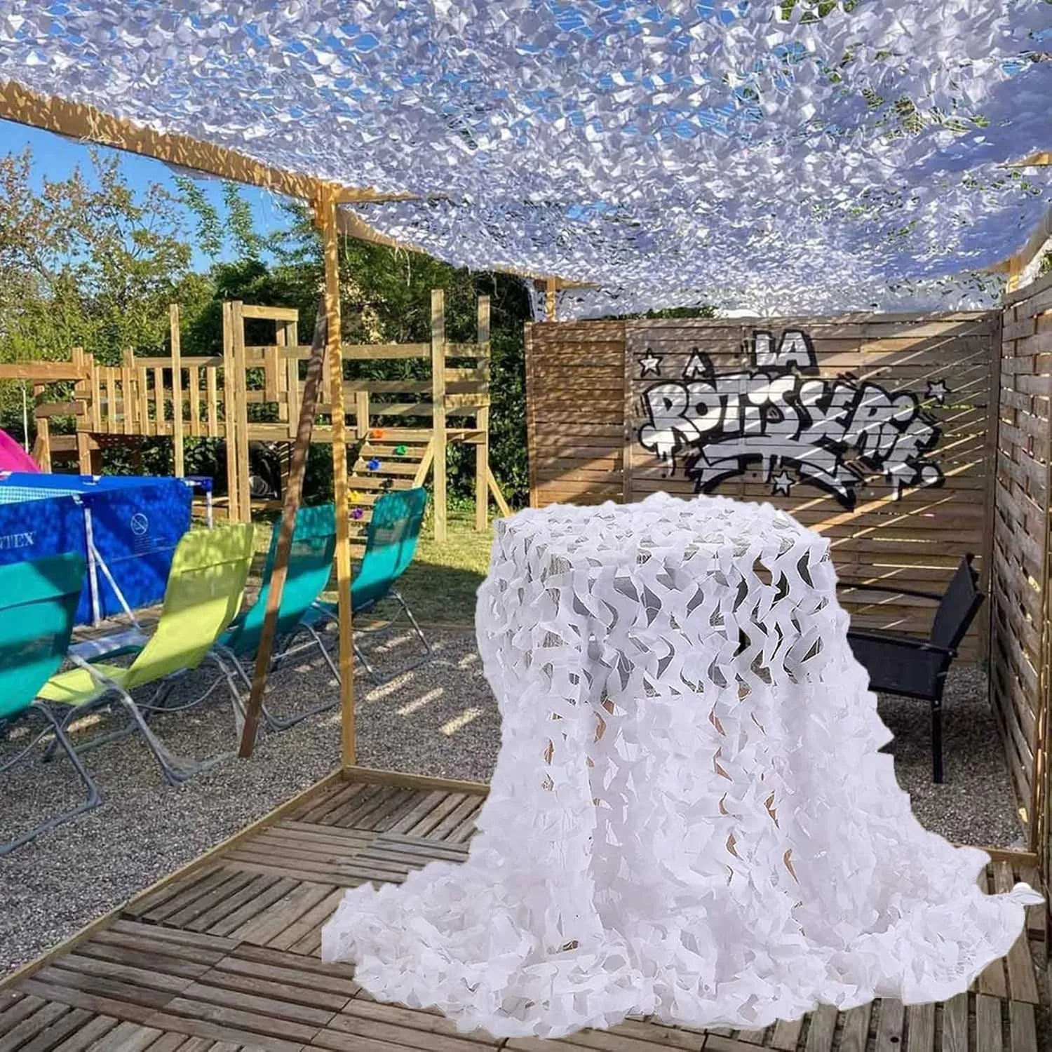 Woodland Camo Netting,Camouflage Net Outdoor,Sunblock Mesh Tarp,Quick Dry/Reinforce Double Layer,for Camping Hunting,Car Covers,Building Shelters,Sunscreen Nets,4x8m(13 * 26ft)