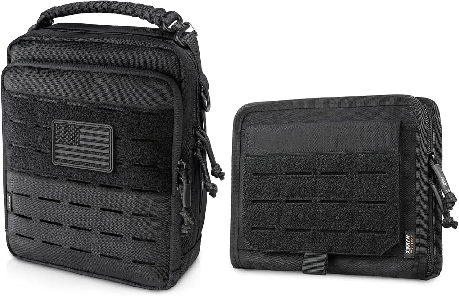 WYNEX Tactical Molle Admin Pouch with Folding Admin Pouch, Utility EDC Pouch Organizer Modular Tool Pouch of Double Layer with Molle Tool Bag of Laser-Cut Design Utility Organizer EDC Medical Bag