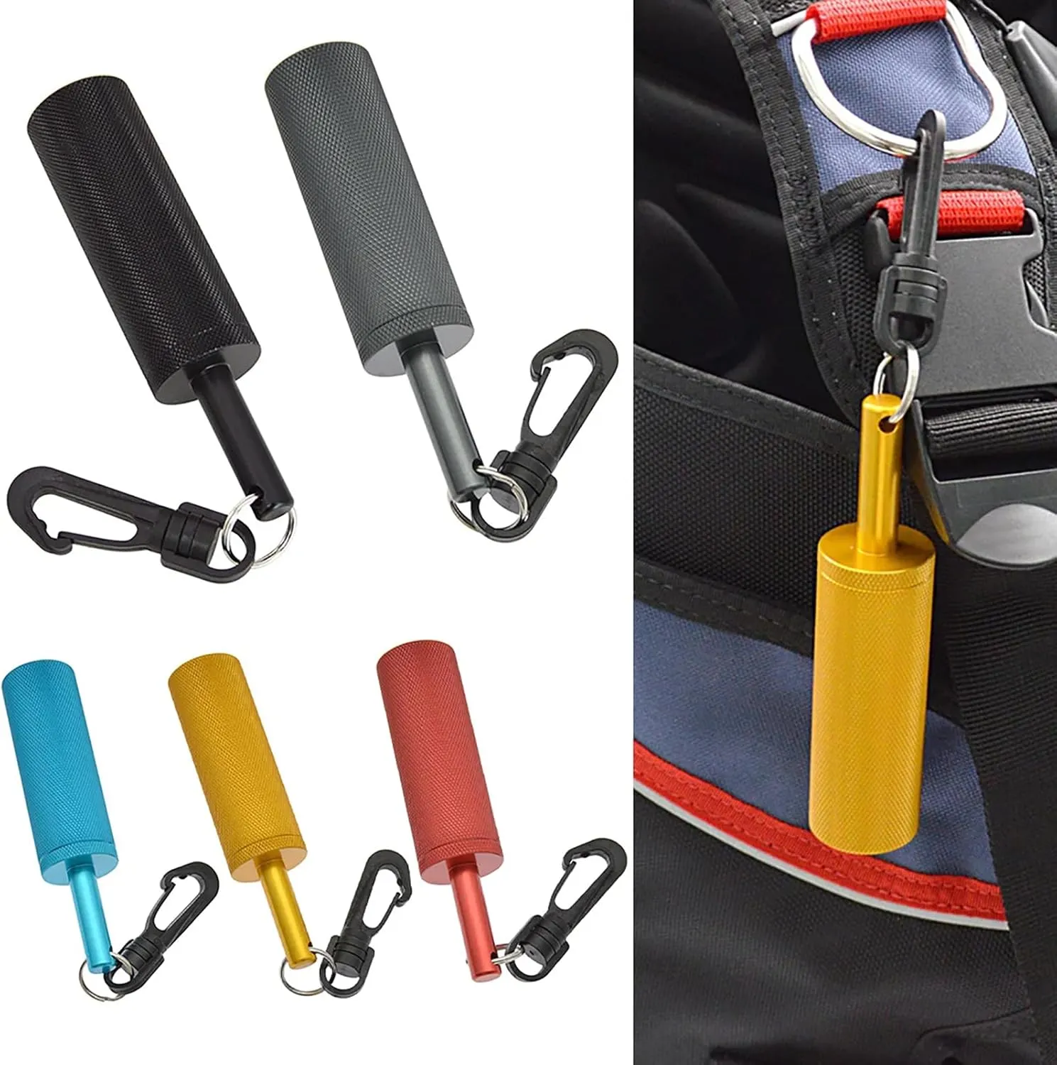 WYYHAA Scuba Diving Stick, Aluminum Alloy Diving Rattle, 360° Diving Pointer with Clip for Underwater Shaker Noise Maker Snorkeling