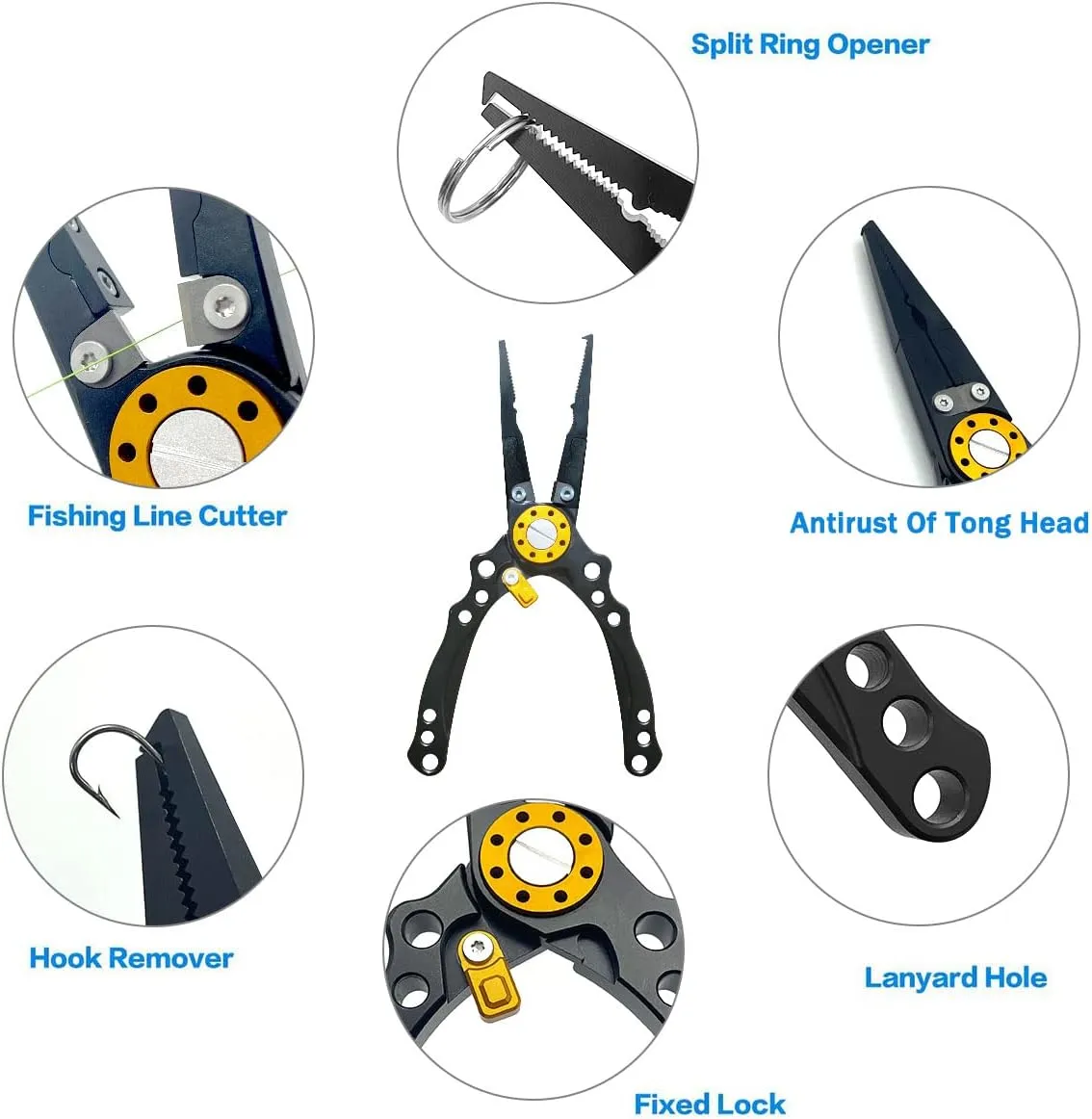 XBLACK Fishing Tool Kit Fishing Pliers Fish Gripper Fishing Scale Fish Grip Tools Set Saltwater Resistant Fishing Gear