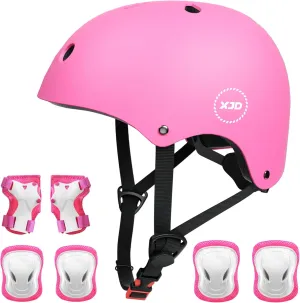 XJD Kids Bike Helmet,Multi-Sport Protective Gear Set for 3-5-8-14 Years Boys Girls with Knee and Elbow Pads Wrist Guards fit Roller Skates,Cycling,Skateboarding,Skating Scooter