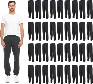 Yacht & Smith 36 Pack of Wholesale Mens Jogger Sweatpants, Homeless Shelter Donation Case, Comfy Bulk Joggers for Men