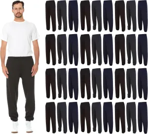 Yacht & Smith 36 Pack of Wholesale Mens Jogger Sweatpants, Homeless Shelter Donation Case, Comfy Bulk Joggers for Men