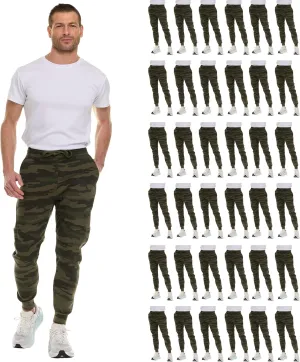 Yacht & Smith 36 Pack of Wholesale Mens Jogger Sweatpants, Homeless Shelter Donation Case, Comfy Bulk Joggers for Men
