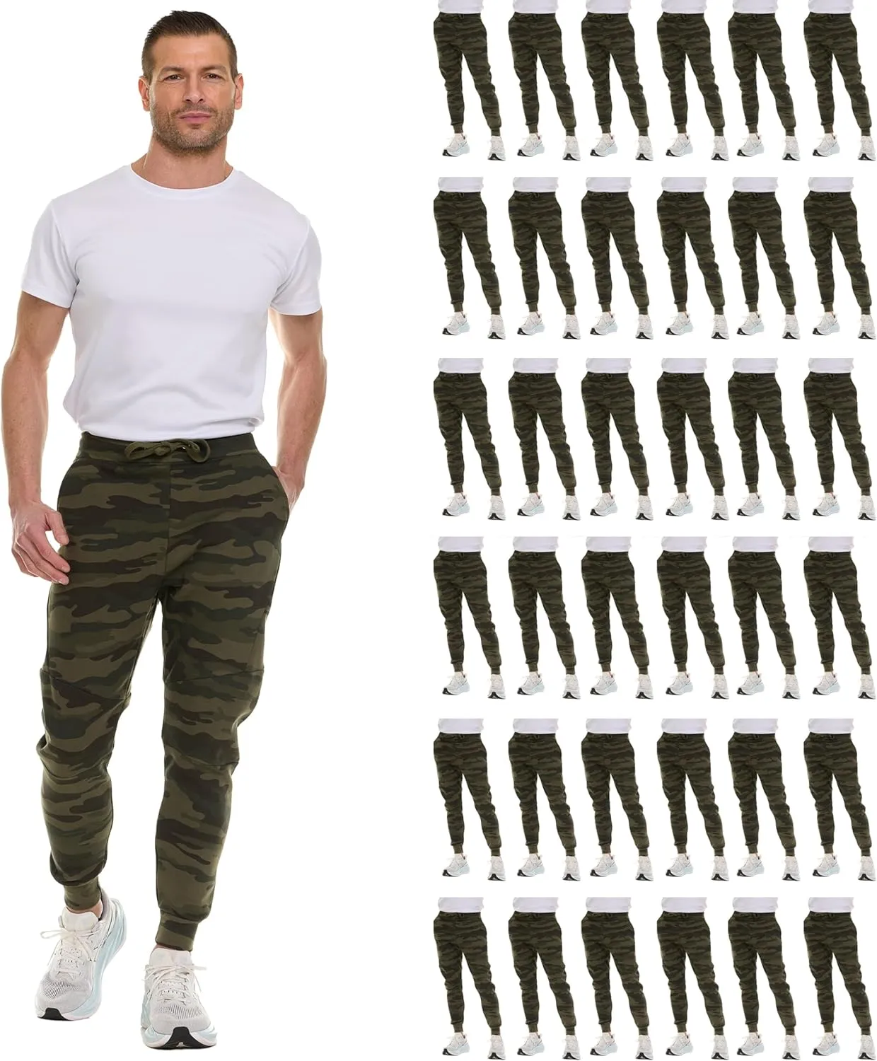 Yacht & Smith 36 Pack of Wholesale Mens Jogger Sweatpants, Homeless Shelter Donation Case, Comfy Bulk Joggers for Men
