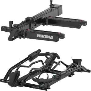 Yakima EXO SwingBase 2 Inch Hitch Base Rack Storage System with EXO DoubleUp 2 Bike Carrier for Trucks