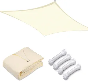 Yescom 1 Pack 16'x16' Square Sun Shade Sail Off White 97% UV Block Outdoor Patio Pool Garden Yard Lawn Carport Cover Net Awning Canopy