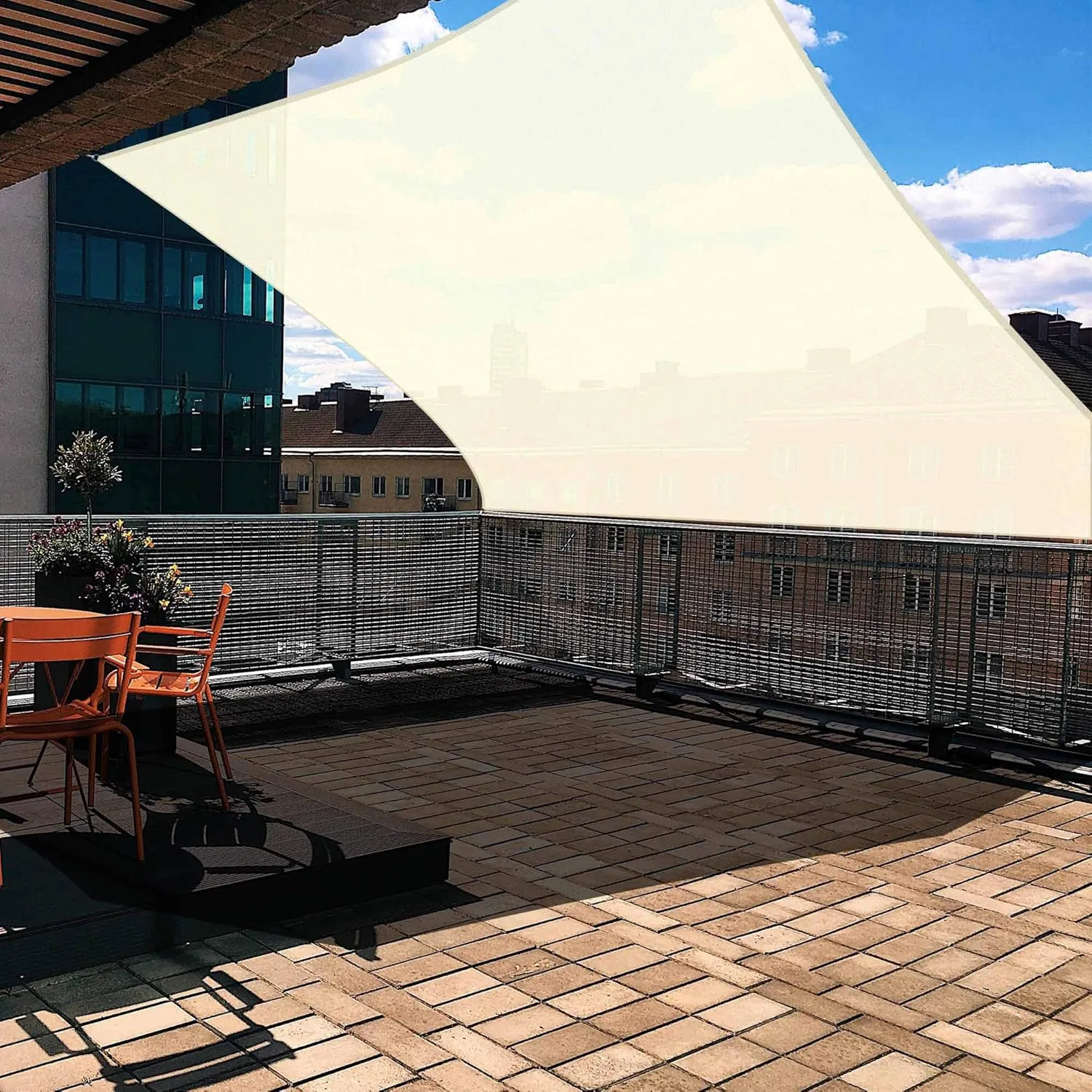Yescom 1 Pack 16'x16' Square Sun Shade Sail Off White 97% UV Block Outdoor Patio Pool Garden Yard Lawn Carport Cover Net Awning Canopy