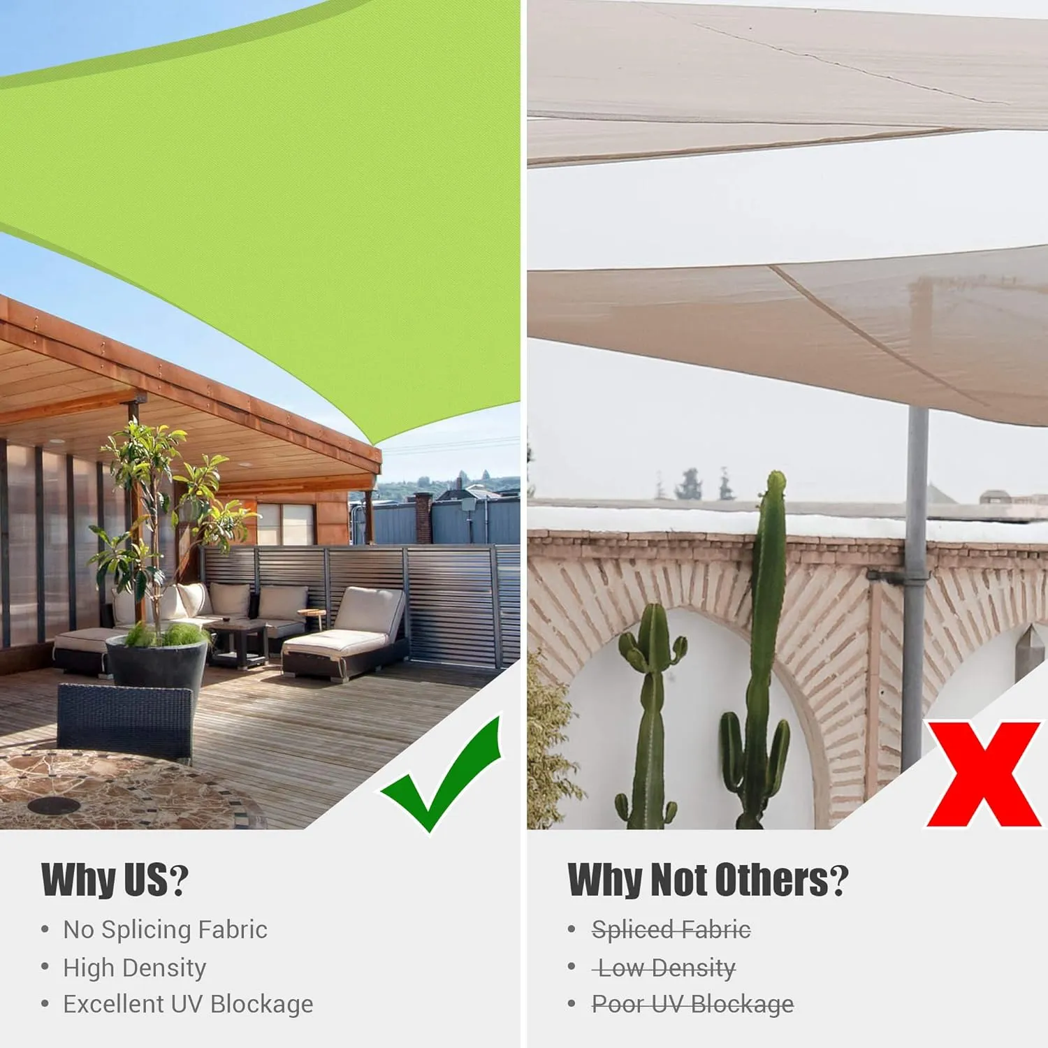 Yescom 1 Pack 18'x18' Square Sun Shade Sail Apple Green 97% UV Block Outdoor Patio Pool Garden Yard Lawn Carport Cover Net Awning Canopy
