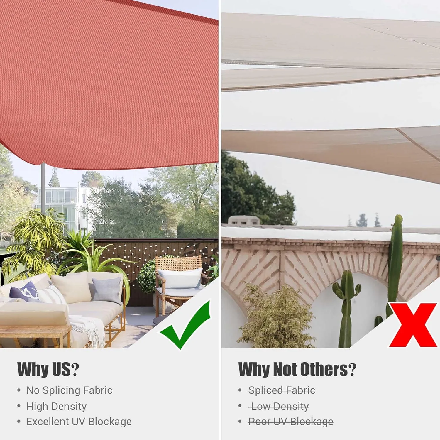 Yescom 1 Pack 20'x20'x20' Triangle Sun Shade Sail Red 97% UV Block Triangle Sun Shade Sail Outdoor Patio Pool Garden Yard Lawn Carport Cover Net Awning Canopy