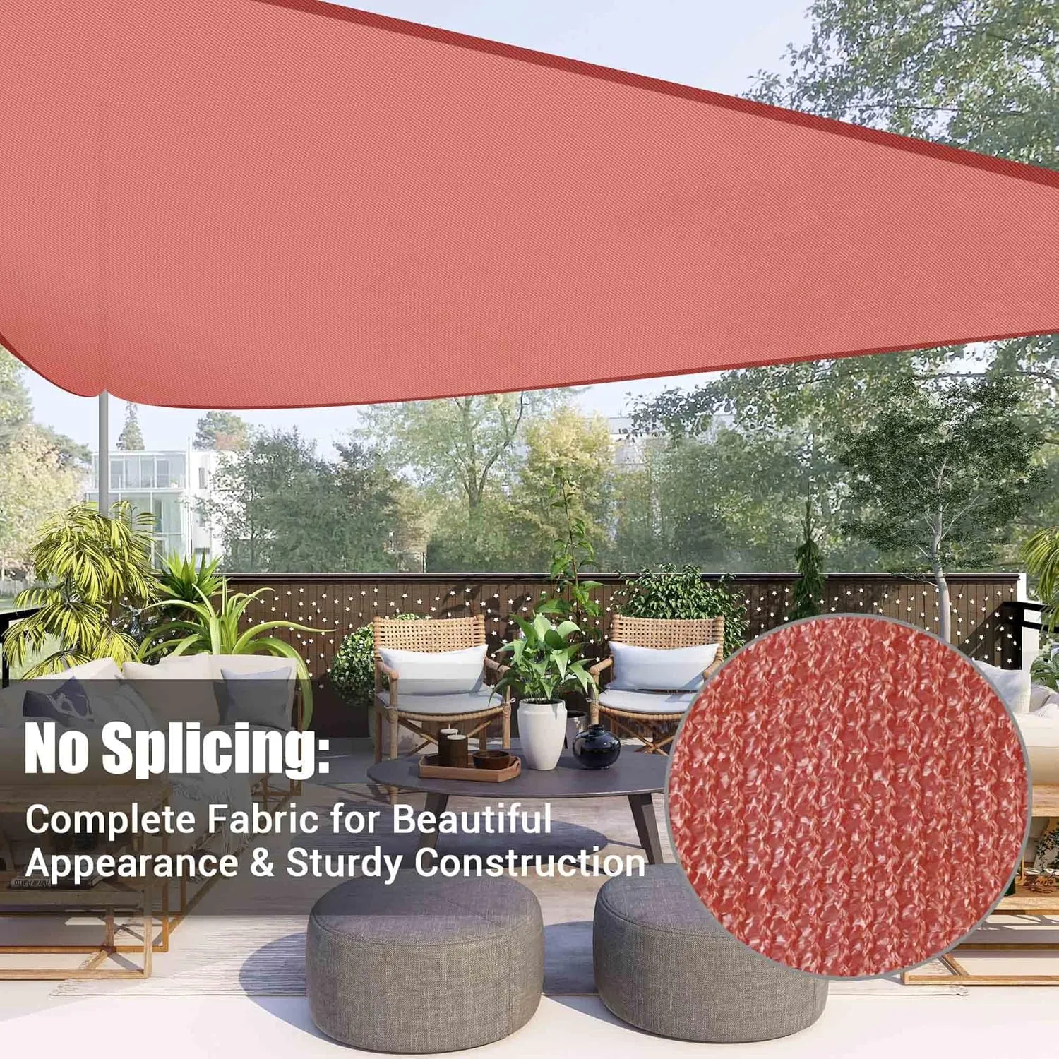 Yescom 1 Pack 20'x20'x20' Triangle Sun Shade Sail Red 97% UV Block Triangle Sun Shade Sail Outdoor Patio Pool Garden Yard Lawn Carport Cover Net Awning Canopy