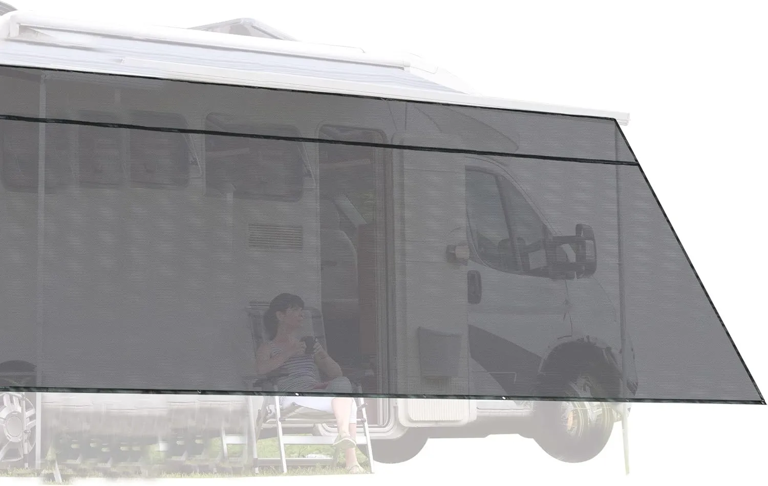 Yescom 6'x19' RV Awning Sun Shade Screen Black Mesh UV Blocker RV Awning Shade for Camping Trailer Camper Patio Outdoor
