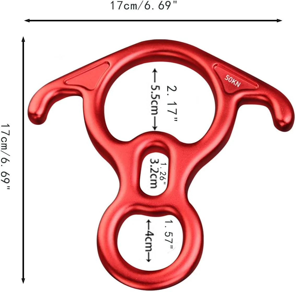 Yiju 50kN 8 Figure Descender Aluminum Alloy Device for Caving and High Altitude Operations