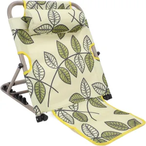 Ymiko Folding Camping Chair Adjustable Oxford Fabric Metal Reclining Camping Chair with Backrest Pillow
