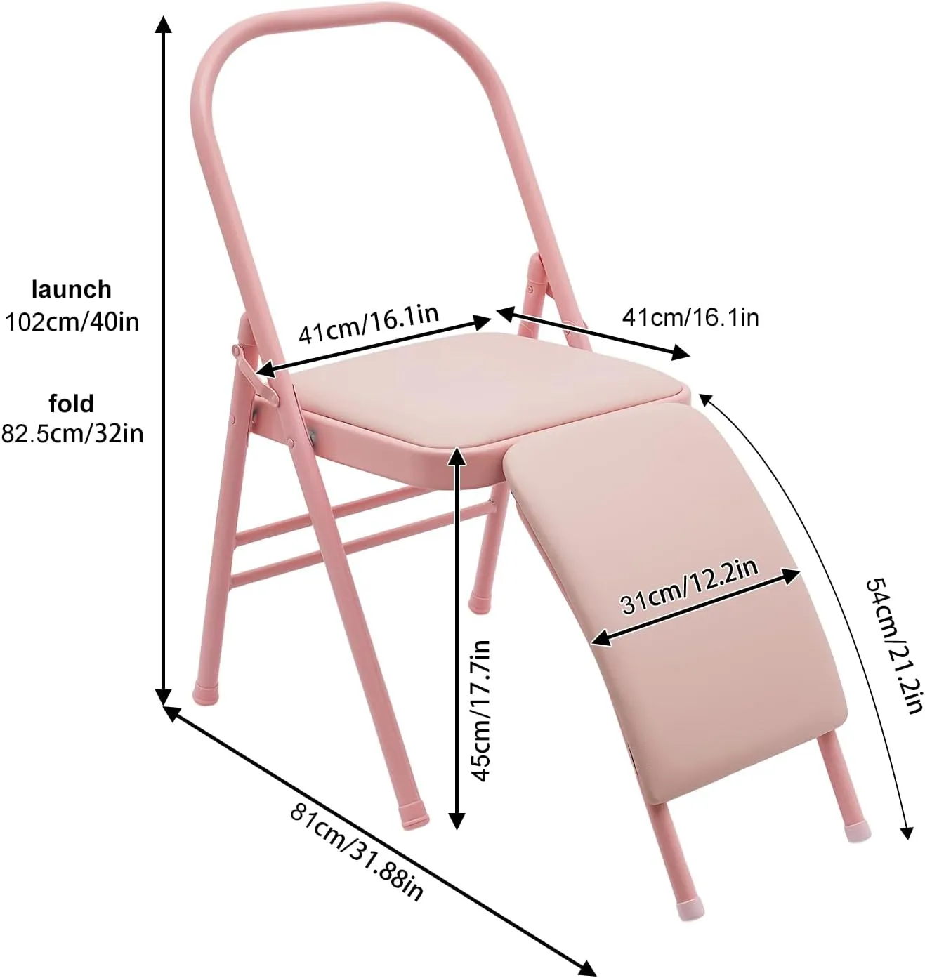 ﻿Yoga Auxiliary Chair ,Anti-Slip Exercise Yoga Chair, Foldable Workout Yoga Benches for Adults Waist/Leg Exercises, Hip Movement ,Home Fitness and Stress Relief