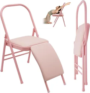 ﻿Yoga Auxiliary Chair ,Anti-Slip Exercise Yoga Chair, Foldable Workout Yoga Benches for Adults Waist/Leg Exercises, Hip Movement ,Home Fitness and Stress Relief