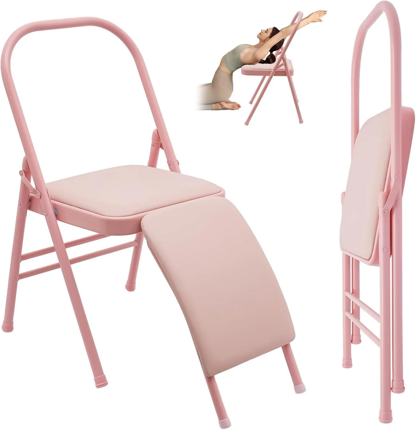 ﻿Yoga Auxiliary Chair ,Anti-Slip Exercise Yoga Chair, Foldable Workout Yoga Benches for Adults Waist/Leg Exercises, Hip Movement ,Home Fitness and Stress Relief