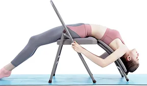 Yoga Auxiliary Chair with Detachable Lumbar Back Support Relieve Back Pain Chair Foldable Balance Handstand Training Tool